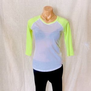 Hurley fluorescent/4 sleeve t shirt. Small